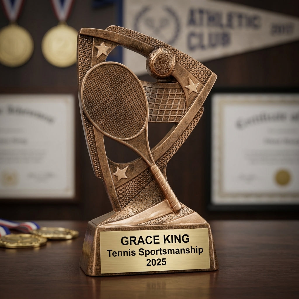 Personalized | Tennis Award | Custom Engraved | Tennis Trophy | Personalized Award | MVP Trophy | Youth Tennis | Coach Gift | Team Award - View 3