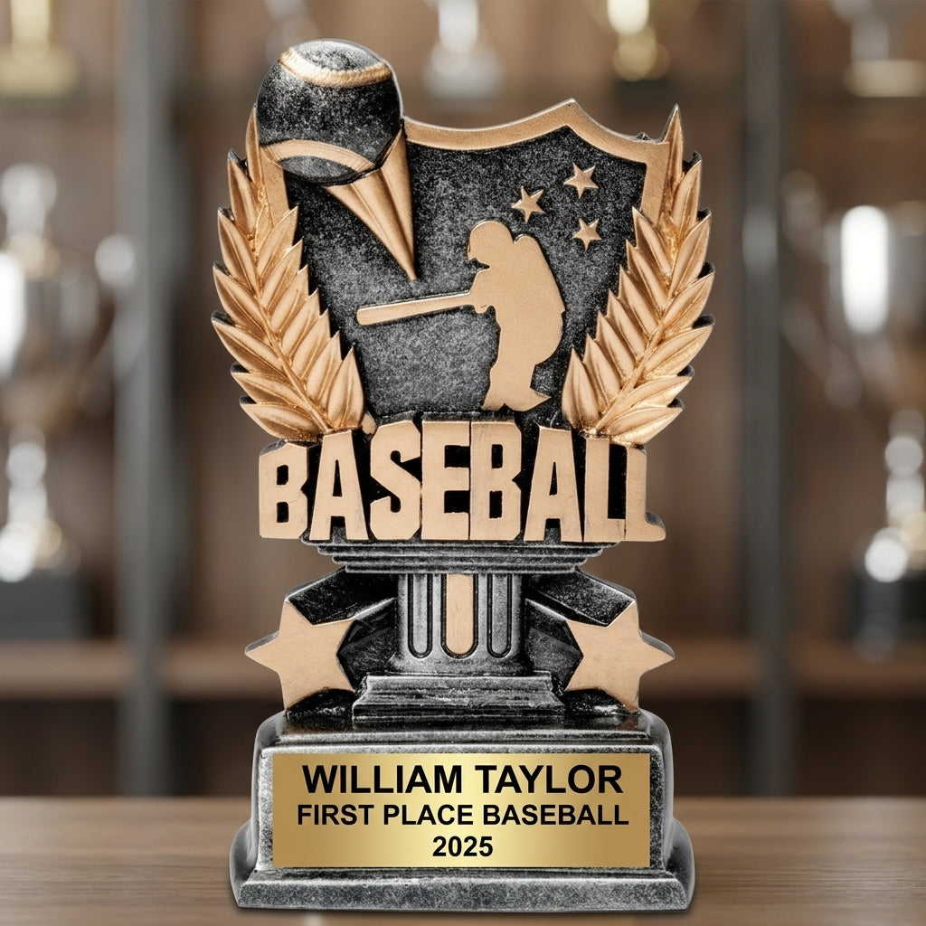 How to order a personalized baseball trophy in 3 easy steps with custom name, team, and year engraving