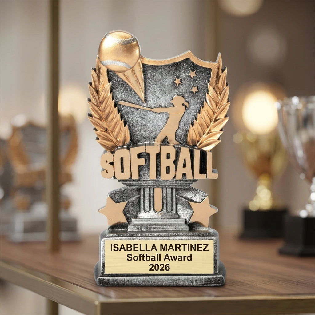 Personalized | Softball Award | Custom Engraved | Softball Trophy | Girls Softball | Team Award | Personalized Gift | MVP Award - View 4