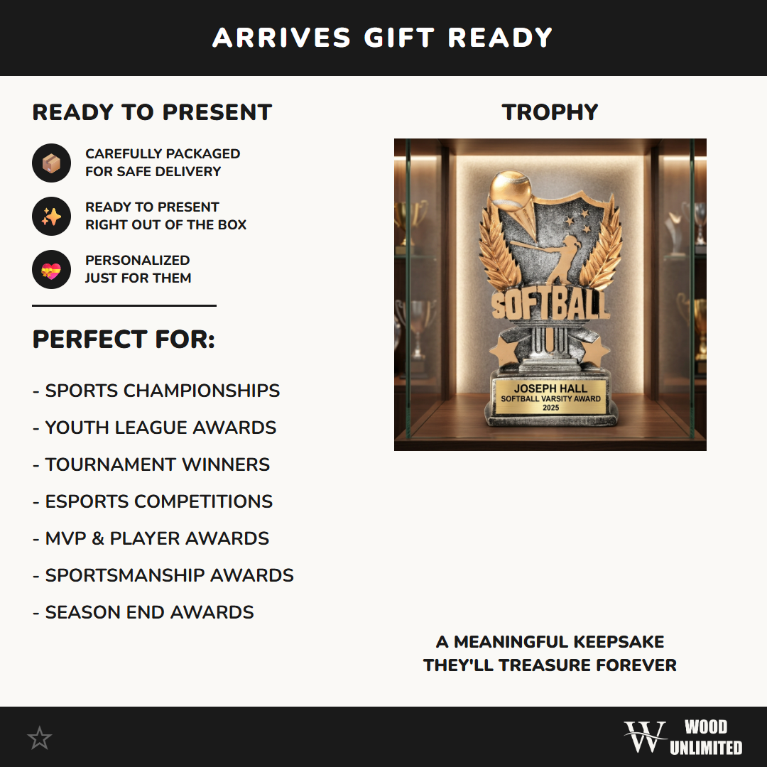 Personalized | Softball Award | Custom Engraved | Softball Trophy | Girls Softball | Team Award | Personalized Gift | MVP Award
