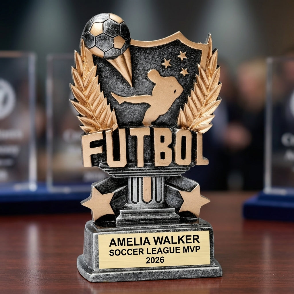 Personalized | Soccer Award | Custom Engraved | Soccer Trophy | Youth Futbol | Championship Award | MVP Player | Team Gift - View 2