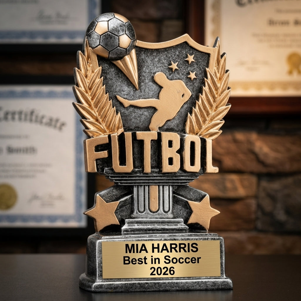 Personalized | Soccer Award | Custom Engraved | Soccer Trophy | Youth Futbol | Championship Award | MVP Player | Team Gift - View 3
