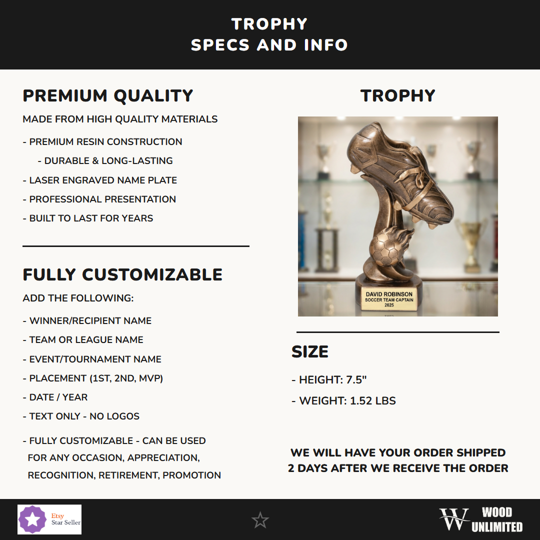 Soccer Resin Figure Trophy 7.5"