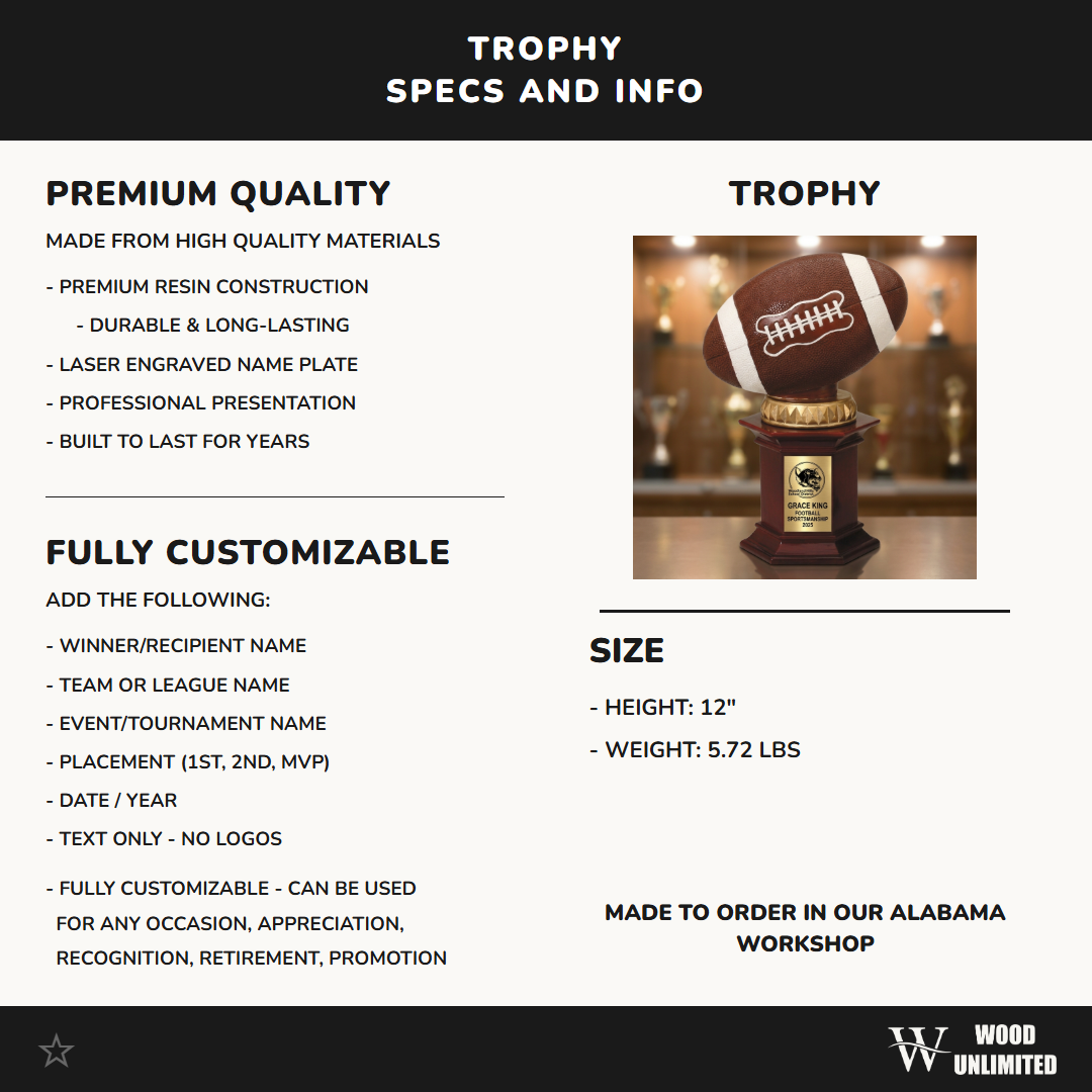Personalized | Football Award | Custom Engraved | Football Trophy | Personalized Award | Engraved Gift | Youth Football