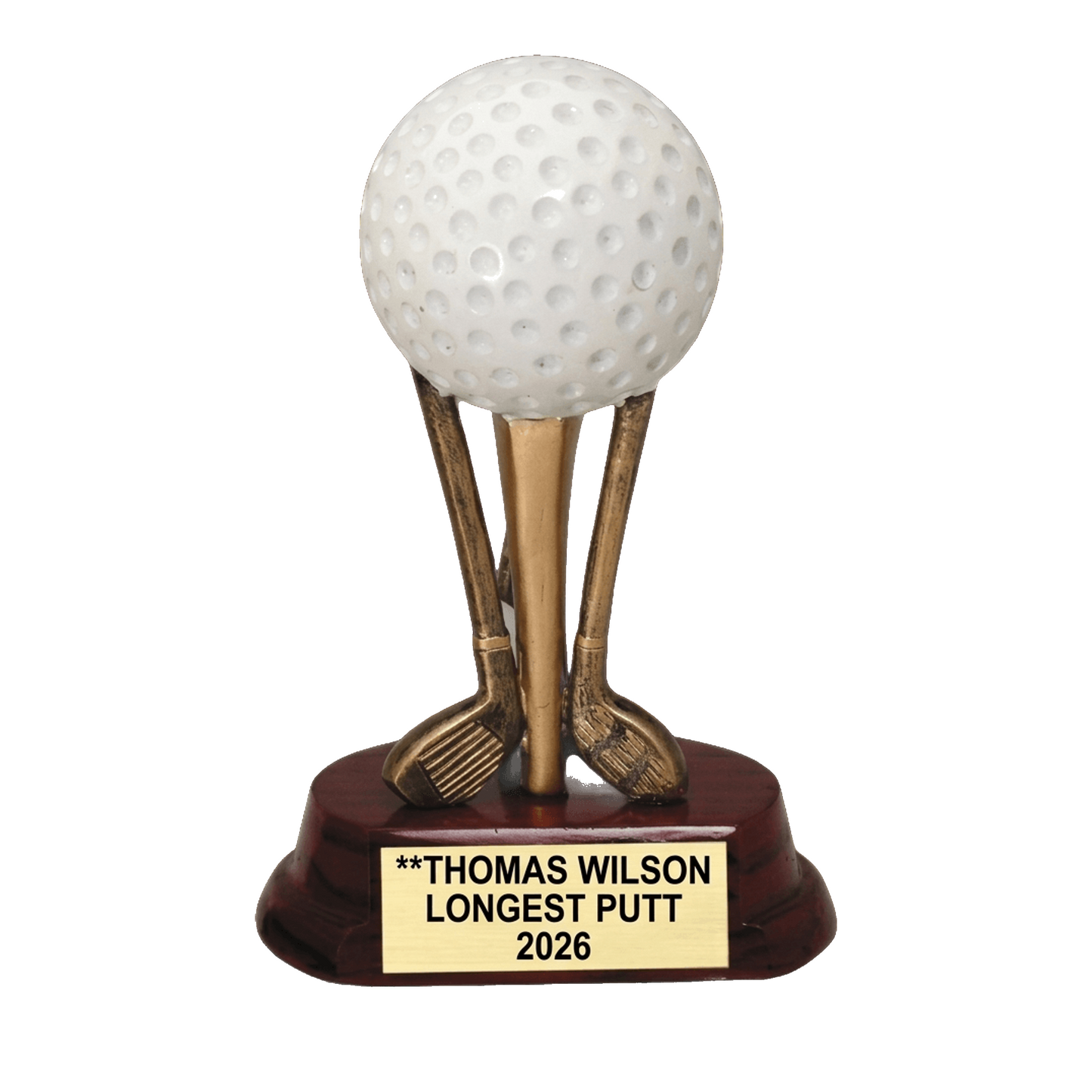 Golf Award Trophy | Personalized | Custom Engraved | Golf Ball On Clubs | Champion | Gift | Tournament | Hole In One