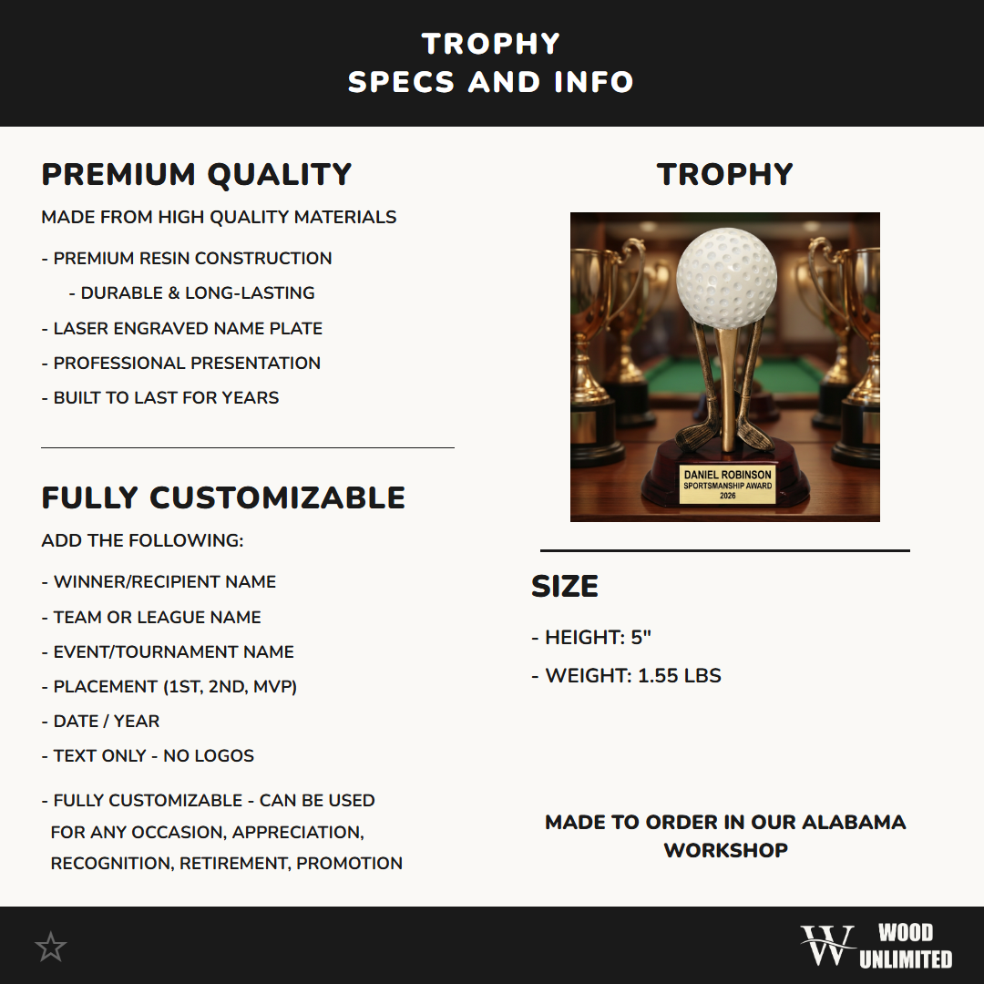 Personalized | Golf Award | Custom Engraved | Golf Trophy | Engraved Award | Personalized Golf | Custom Golfer | Tournament Prize
