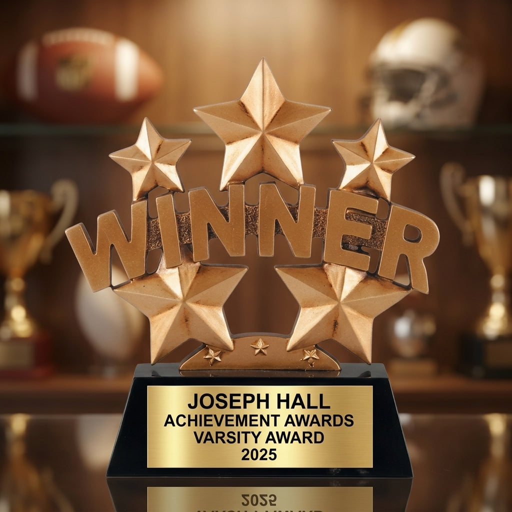 Personalized Personalized | Achievement Awards Award | Custom Engraved | Winner Star Award |  - custom laser engraved - view 1