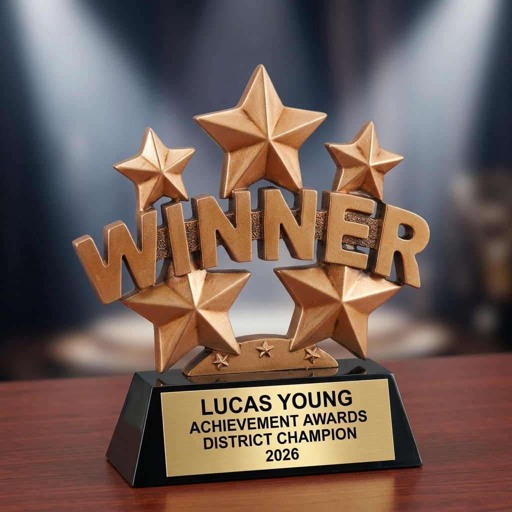 Personalized Personalized | Achievement Awards Award | Custom Engraved | Winner Star Award |  - custom laser engraved - view 2