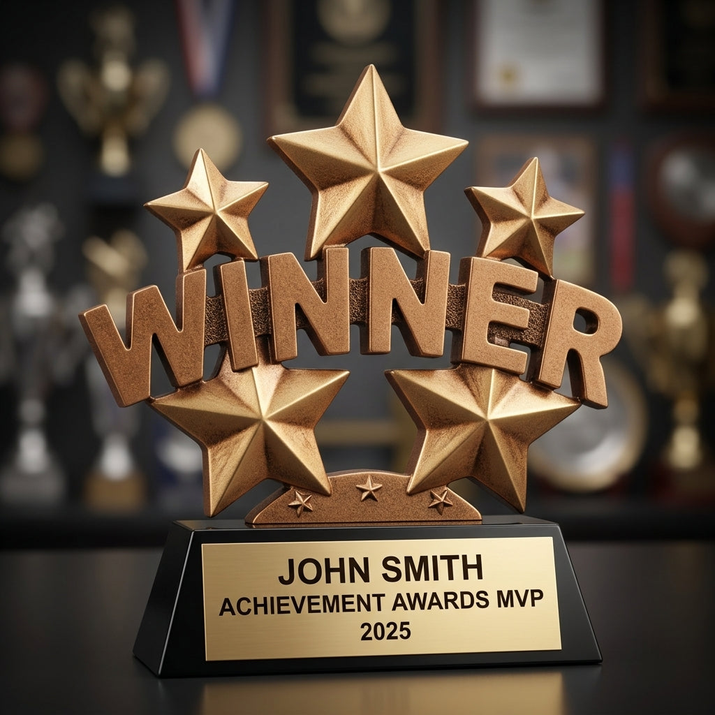 Personalized Personalized | Achievement Awards Award | Custom Engraved | Winner Star Award |  - custom laser engraved - view 3