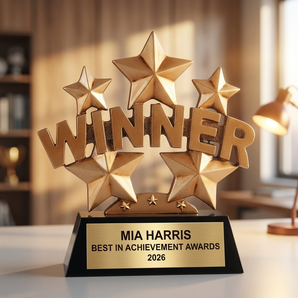 Personalized Personalized | Achievement Awards Award | Custom Engraved | Winner Star Award |  - custom laser engraved - view 5