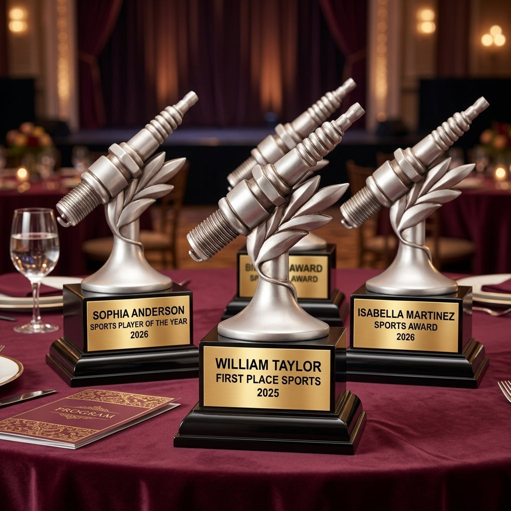 Personalized | Automotive Award | Custom Engraved | Spark Plug Trophy | Racing Trophy | Mechanic Gift | Engraved Award | Custom Trophy - View 6