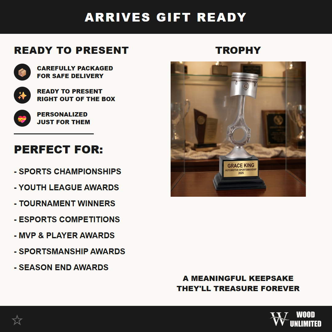 Personalized | Automotive Award | Custom Engraved | Piston Trophy | Racing Award | Automotive Gift | Mechanic Award | Car Show