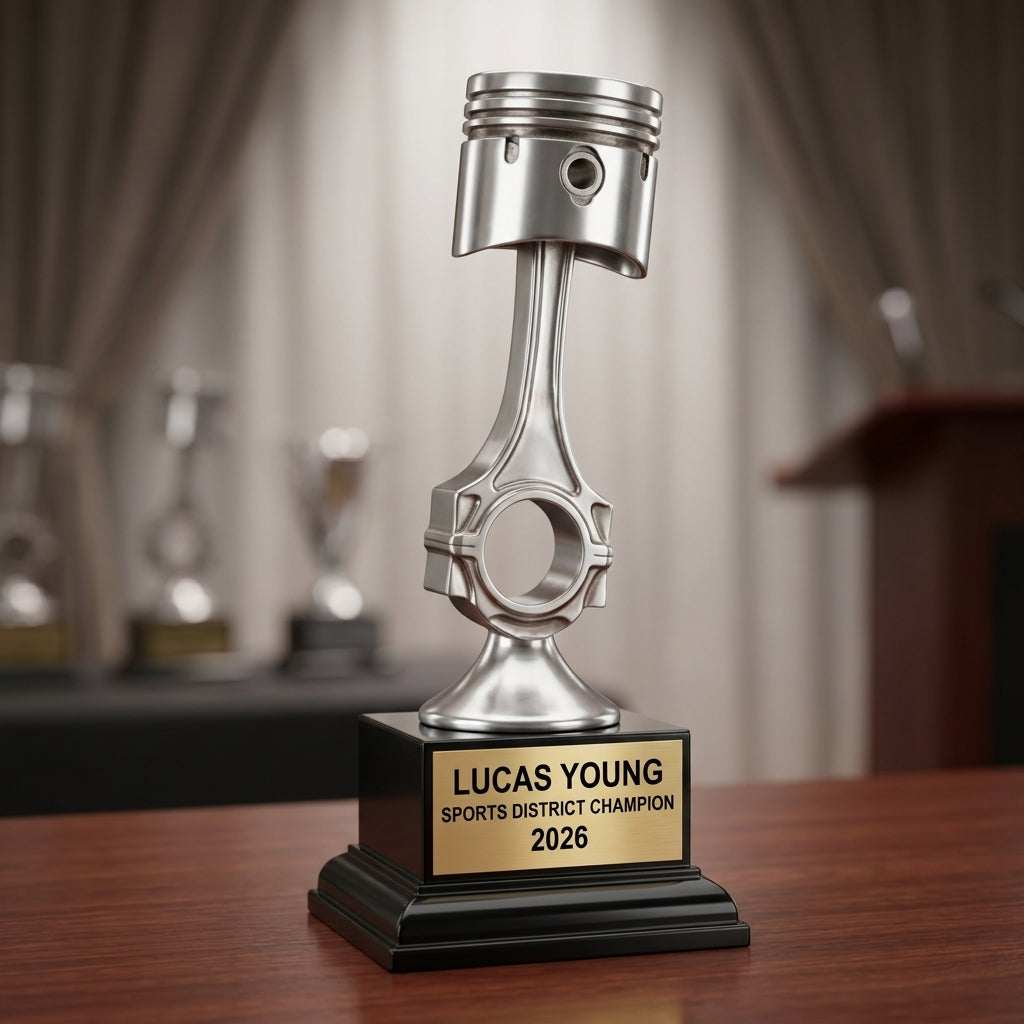 Personalized | Racing Award | Custom Engraved | Automotive | Piston | Trophy | Award | Engraved | Custom | Mechanic | Car Show - View 2