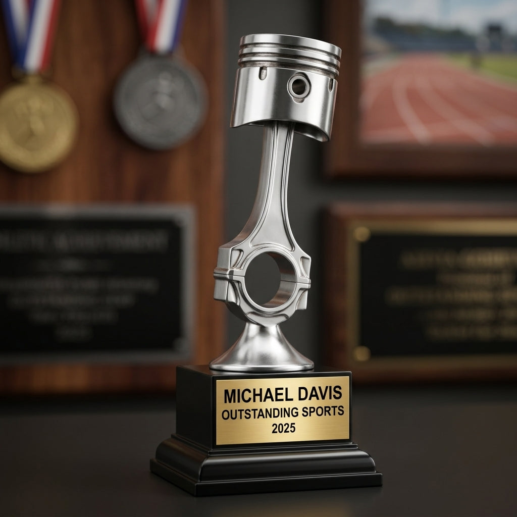 Personalized | Racing Award | Custom Engraved | Automotive | Piston | Trophy | Award | Engraved | Custom | Mechanic | Car Show - View 3