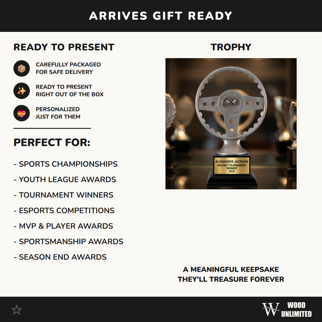 Personalized | Racing Award | Custom Engraved | Racing Trophy | Motorsports Award | Driver Gift | Engraved Race | Custom Steering