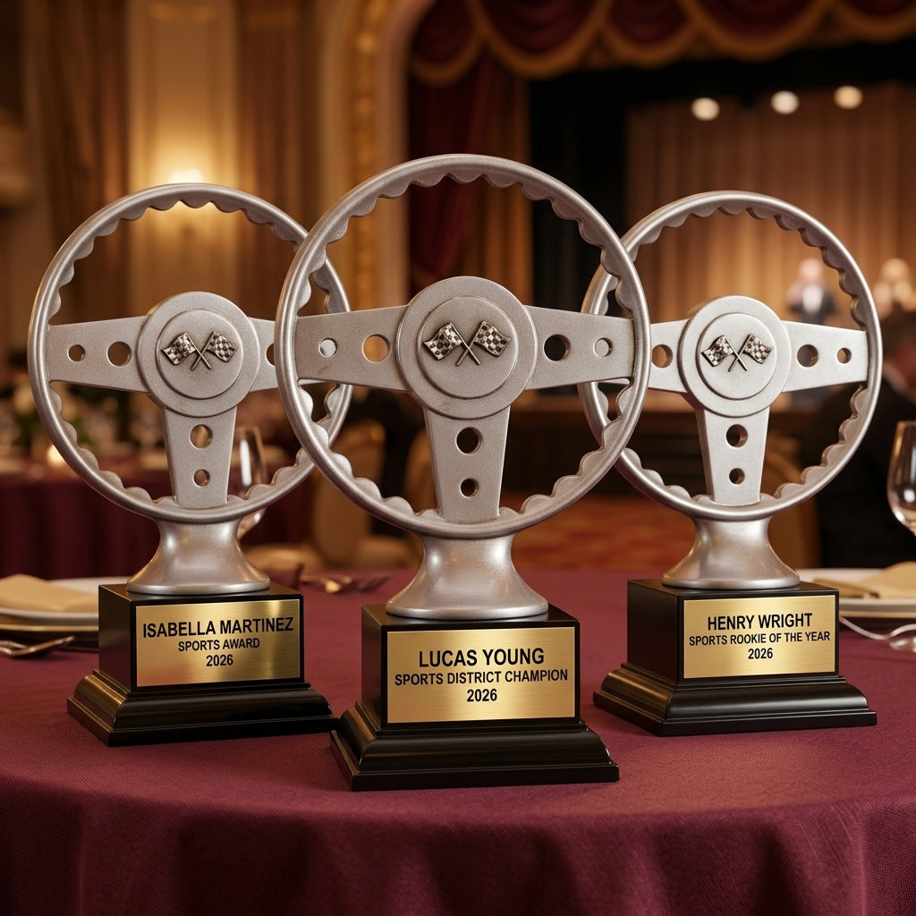 Personalized | Racing Award | Custom Engraved | Steering Wheel | Trophy | Custom | Engraved | Motorsports | Car | Award | Driver | Karting - View 6