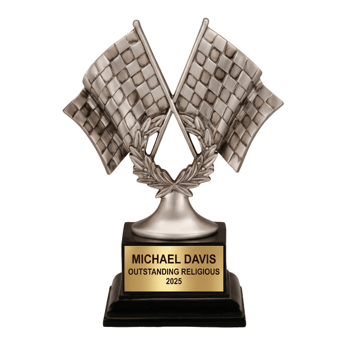 Personalized | Motor Sports Award | Custom Engraved | Racing Trophy | Checkered Flag | Personalized Race | Karting Award