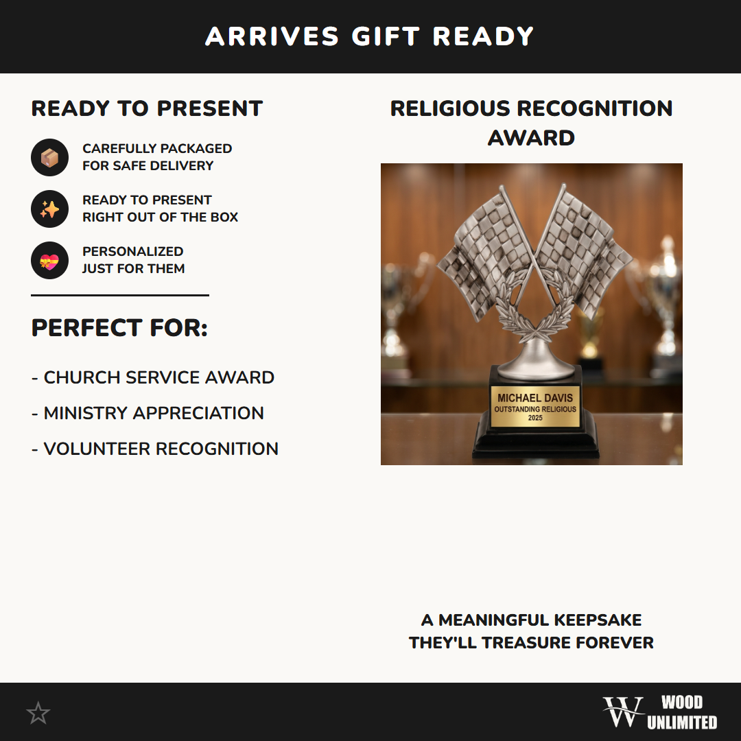 Personalized | Motor Sports Award | Custom Engraved | Racing Trophy | Checkered Flag | Personalized Race | Karting Award