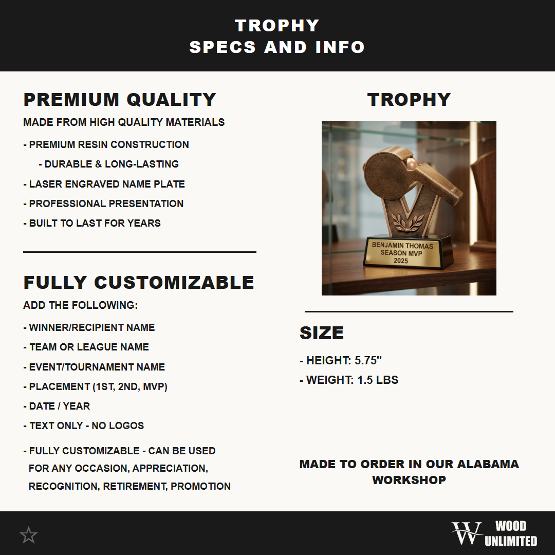 Personalized | Coaching Award | Custom Engraved | Coach Award | Personalized Trophy | Engraved Whistle | Team Gift | Appreciation