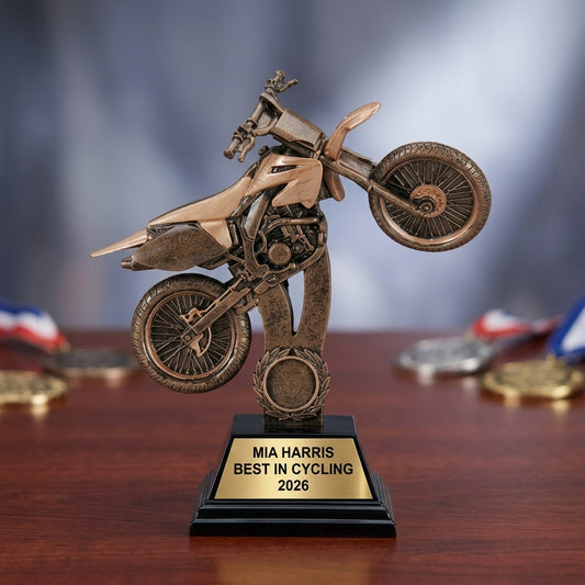 Personalized | Motocross Award | Custom Engraved | Dirt Bike | Motorcycle | Rider | Racing | Trophy | Award | Engraved | Custom | Youth - View 2