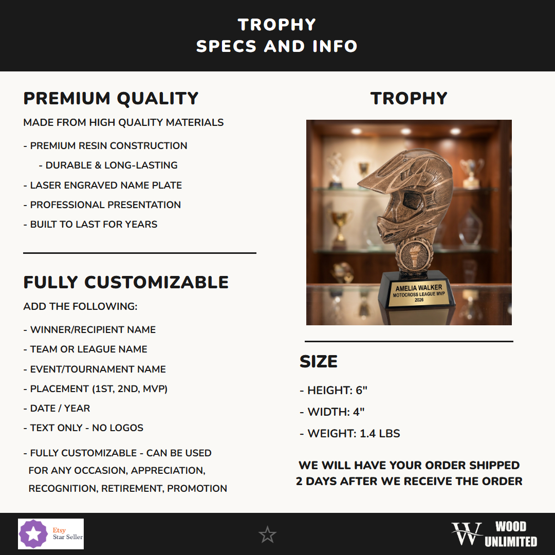 Motocross Resin Figure Trophy 6"