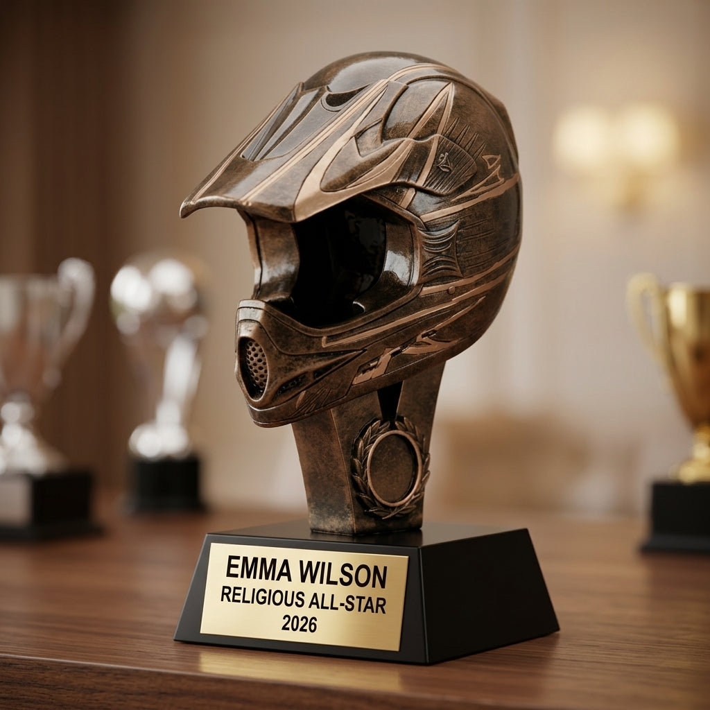 Personalized | Motocross Award | Custom Engraved | Motocross Trophy | Dirt Bike Award | Engraved Helmet | Custom Racing - View 4