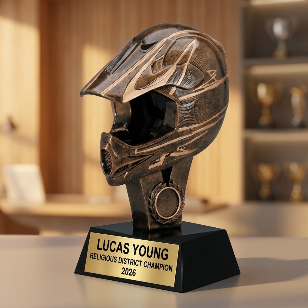 Personalized | Motocross Award | Custom Engraved | Motocross Trophy | Dirt Bike Award | Engraved Helmet | Custom Racing - View 5