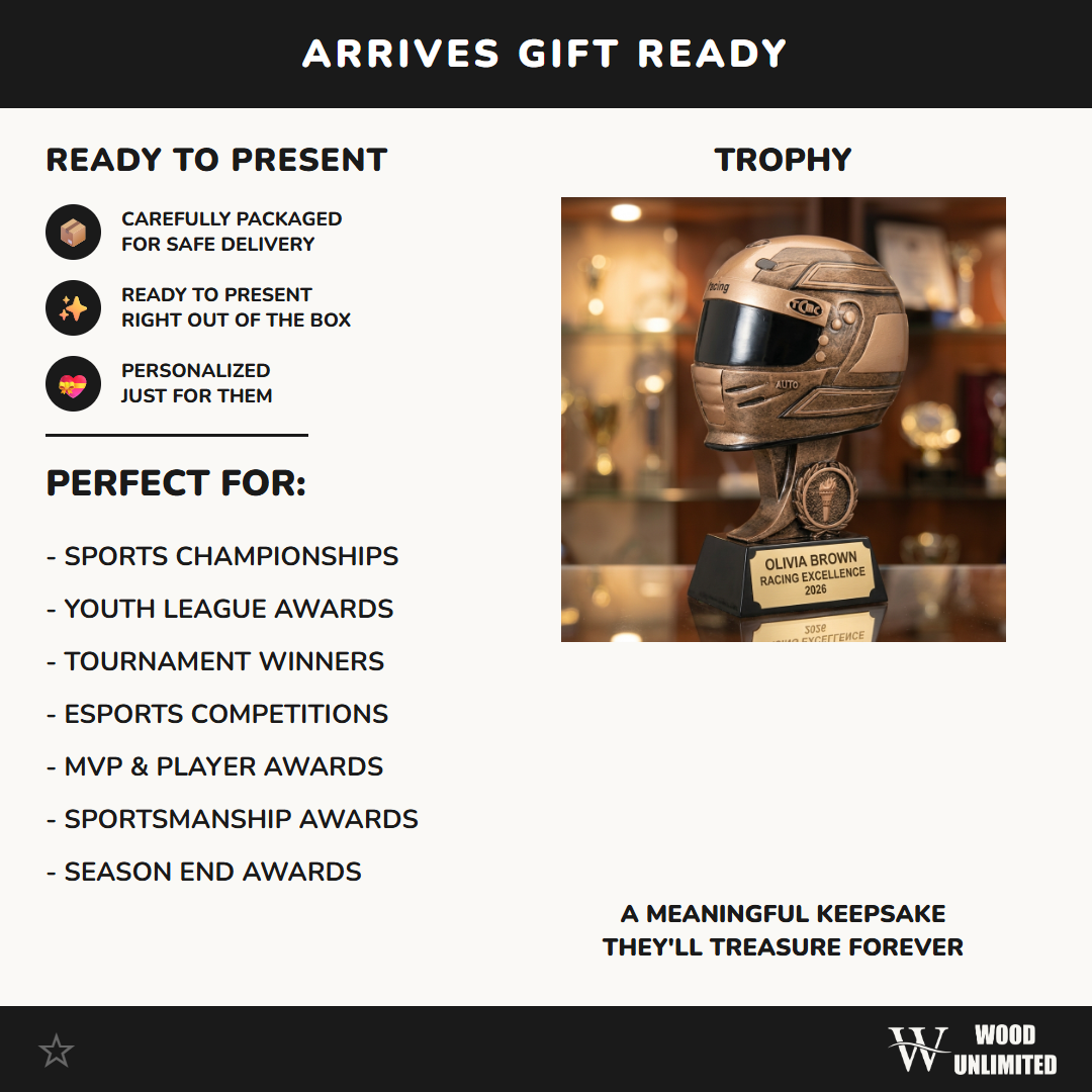 Personalized | Racing Award | Custom Engraved | Racing Helmet | Motorsports Trophy | Driver Award | Race Car | Personalized Gift