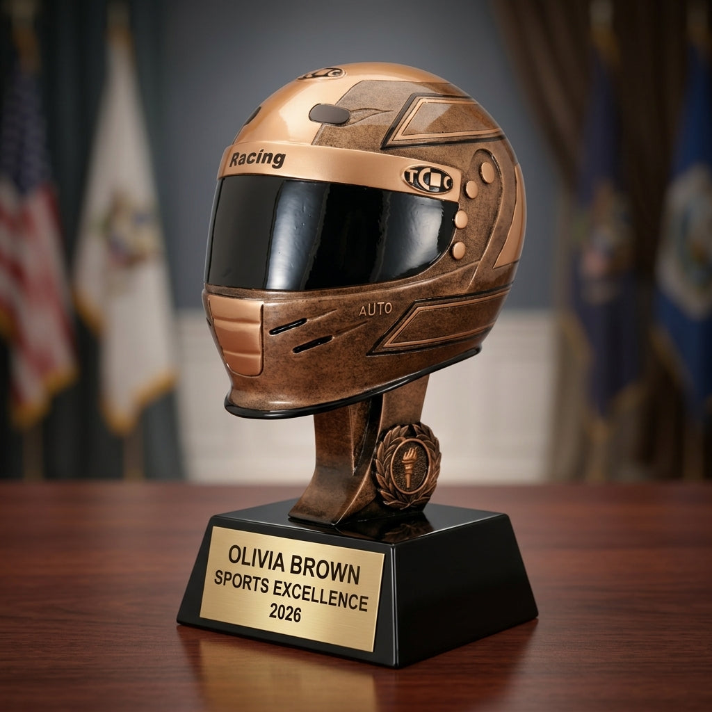 Personalized | Racing Award | Custom Engraved | Racing Helmet | Trophy Award | Auto Racing | Motorsports | Driver Gift | Championship - View 2