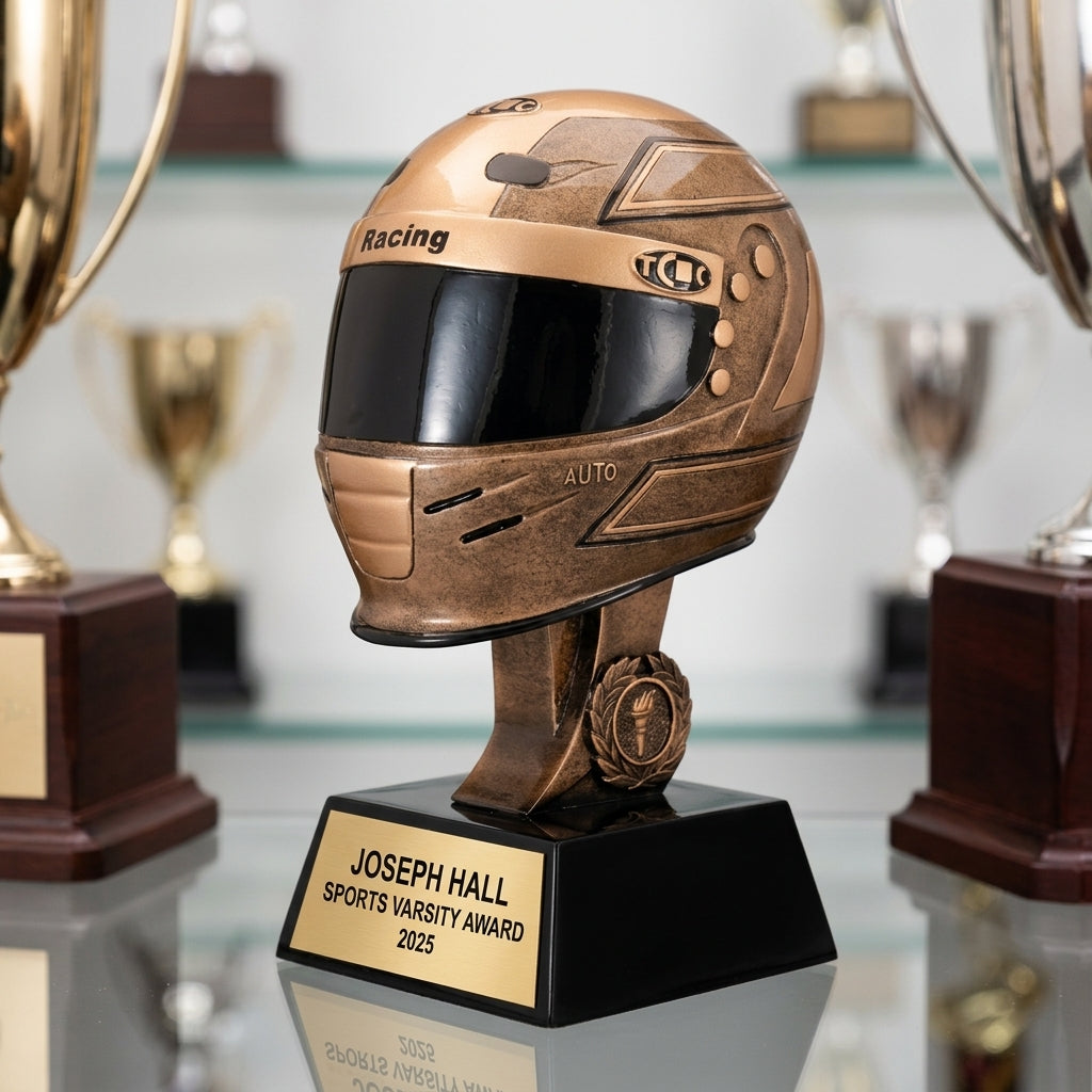 Personalized | Racing Award | Custom Engraved | Racing Helmet | Trophy Award | Auto Racing | Motorsports | Driver Gift | Championship - View 4