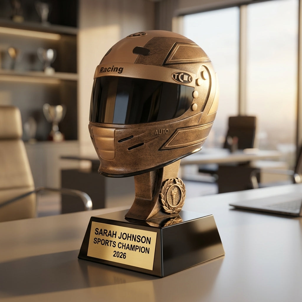Personalized | Racing Award | Custom Engraved | Racing Helmet | Trophy Award | Auto Racing | Motorsports | Driver Gift | Championship - View 5
