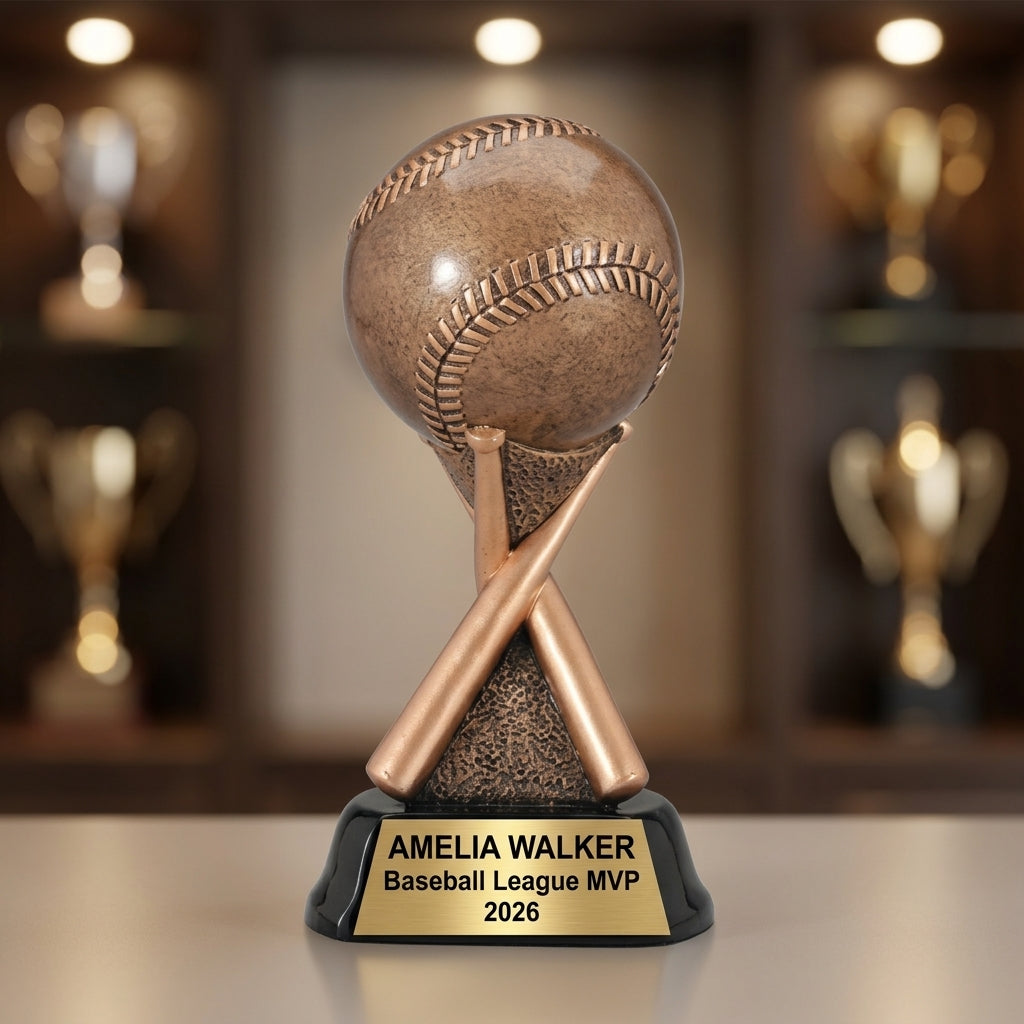 How to order a personalized baseball trophy in 3 easy steps with custom name, team, and year engraving