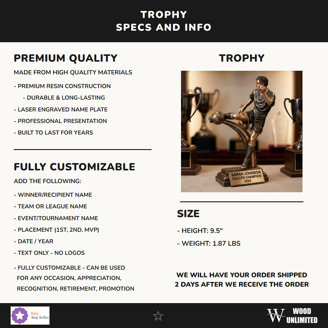 Soccer Victory Resin Trophy