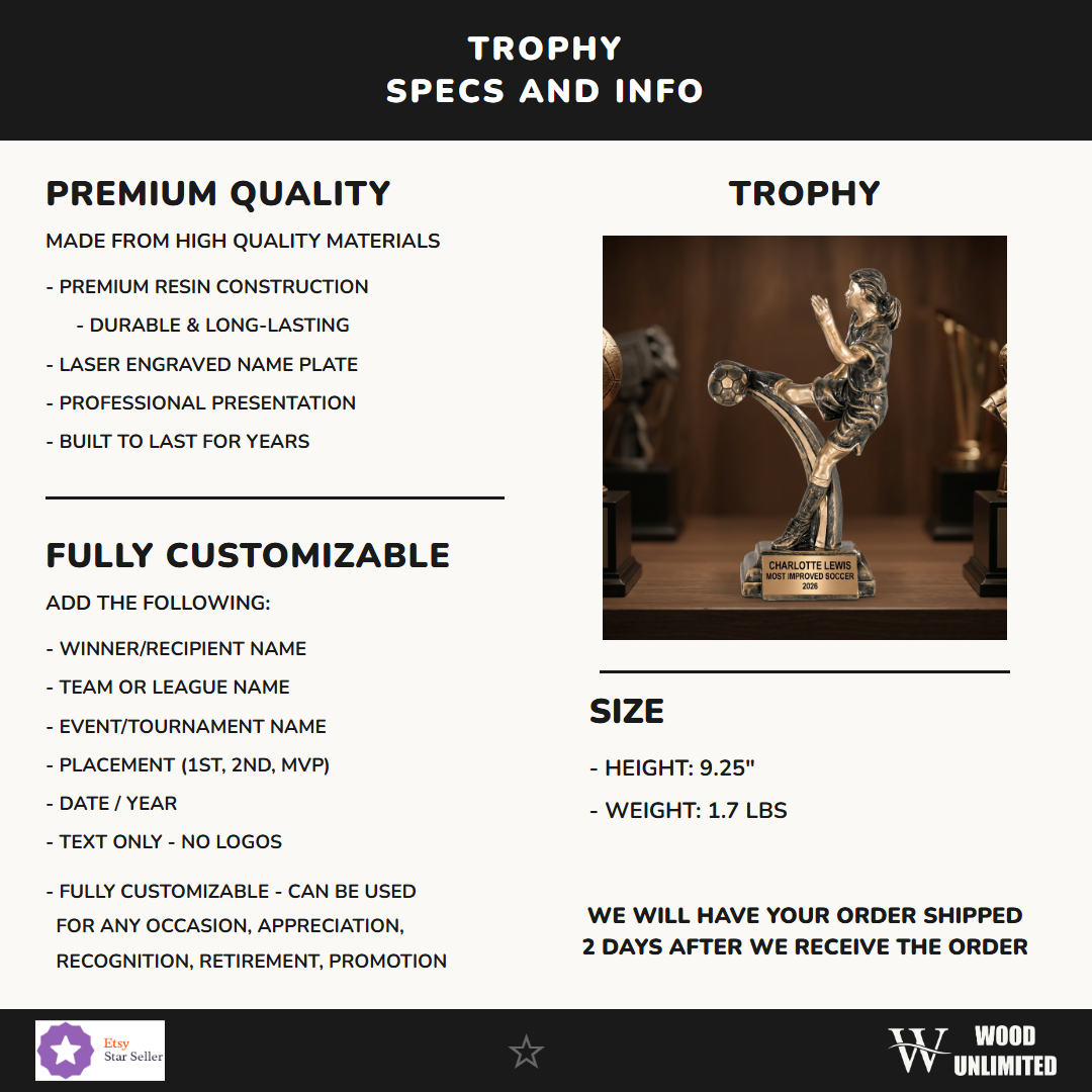 Soccer Victory Resin Trophy