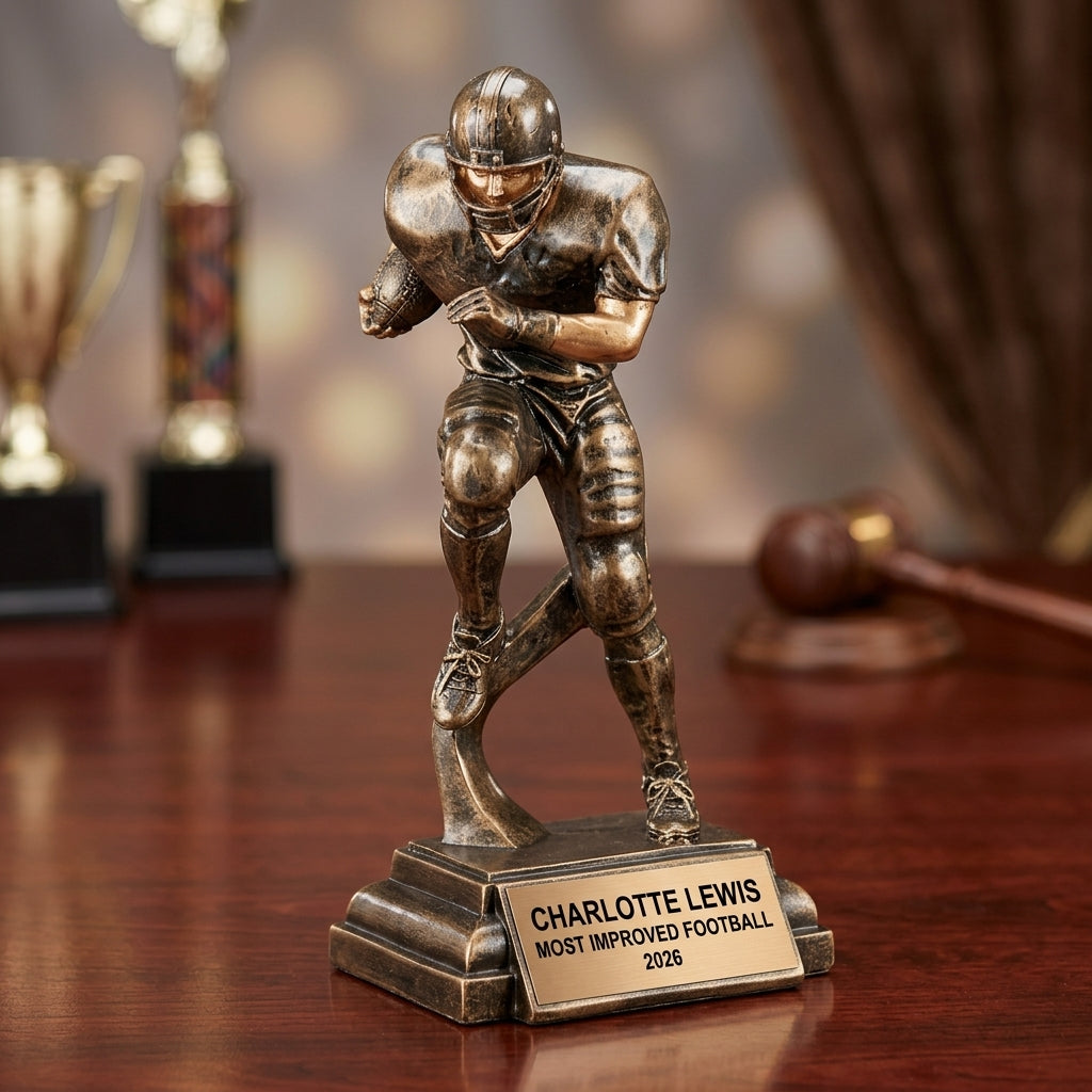 Football Trophy Award | Personalized | Custom Engraved | Football Player | Team Award | Coach Gift | End of Season Award - View 2