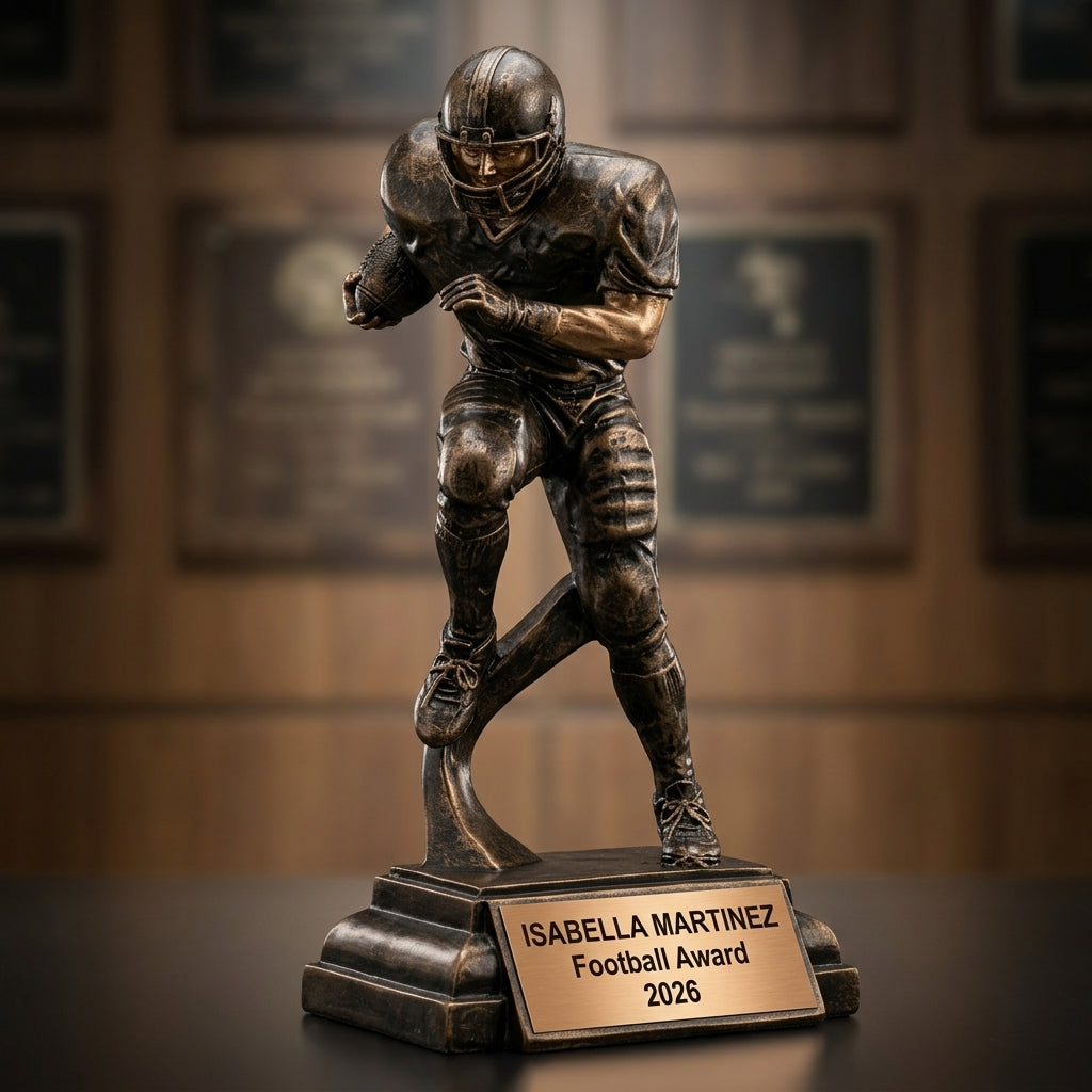 Football Trophy Award | Personalized | Custom Engraved | Football Player | Team Award | Coach Gift | End of Season Award - View 3