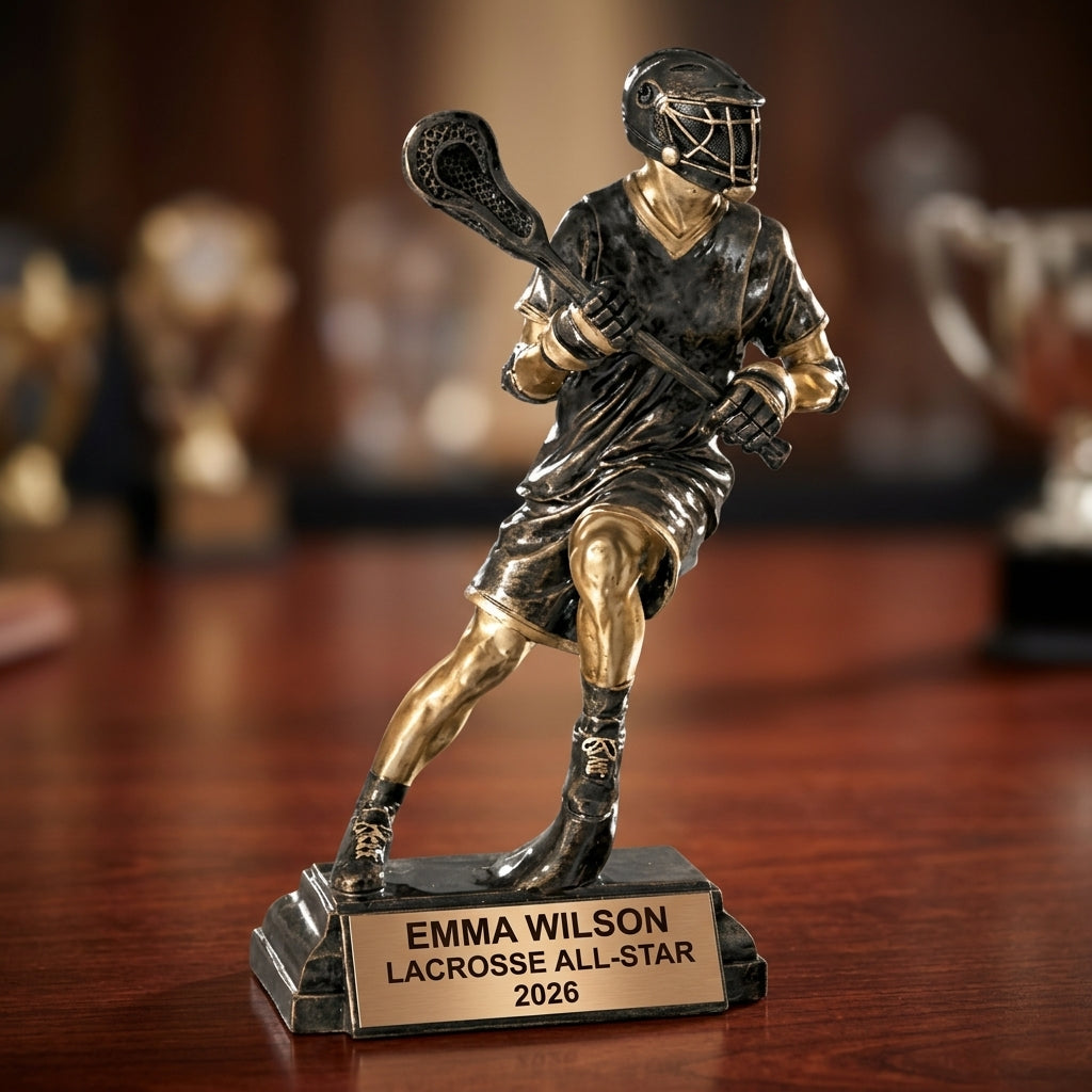 Lacrosse Trophy Award | Personalized Lacrosse Gift | Custom Engraved Plaque | Lacrosse Awards | Team Banquet | Lacrosse Player Gift - View 2