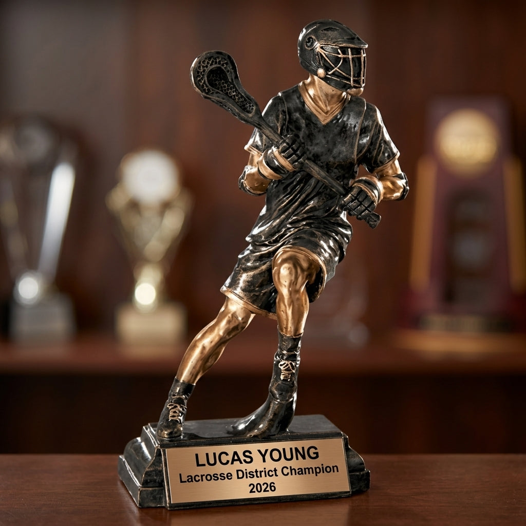 Lacrosse Trophy Award | Personalized Lacrosse Gift | Custom Engraved Plaque | Lacrosse Awards | Team Banquet | Lacrosse Player Gift - View 4