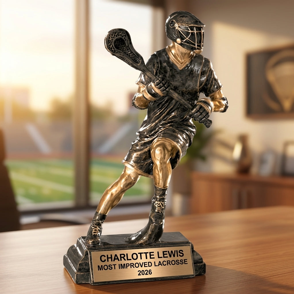 Lacrosse Trophy Award | Personalized Lacrosse Gift | Custom Engraved Plaque | Lacrosse Awards | Team Banquet | Lacrosse Player Gift - View 5