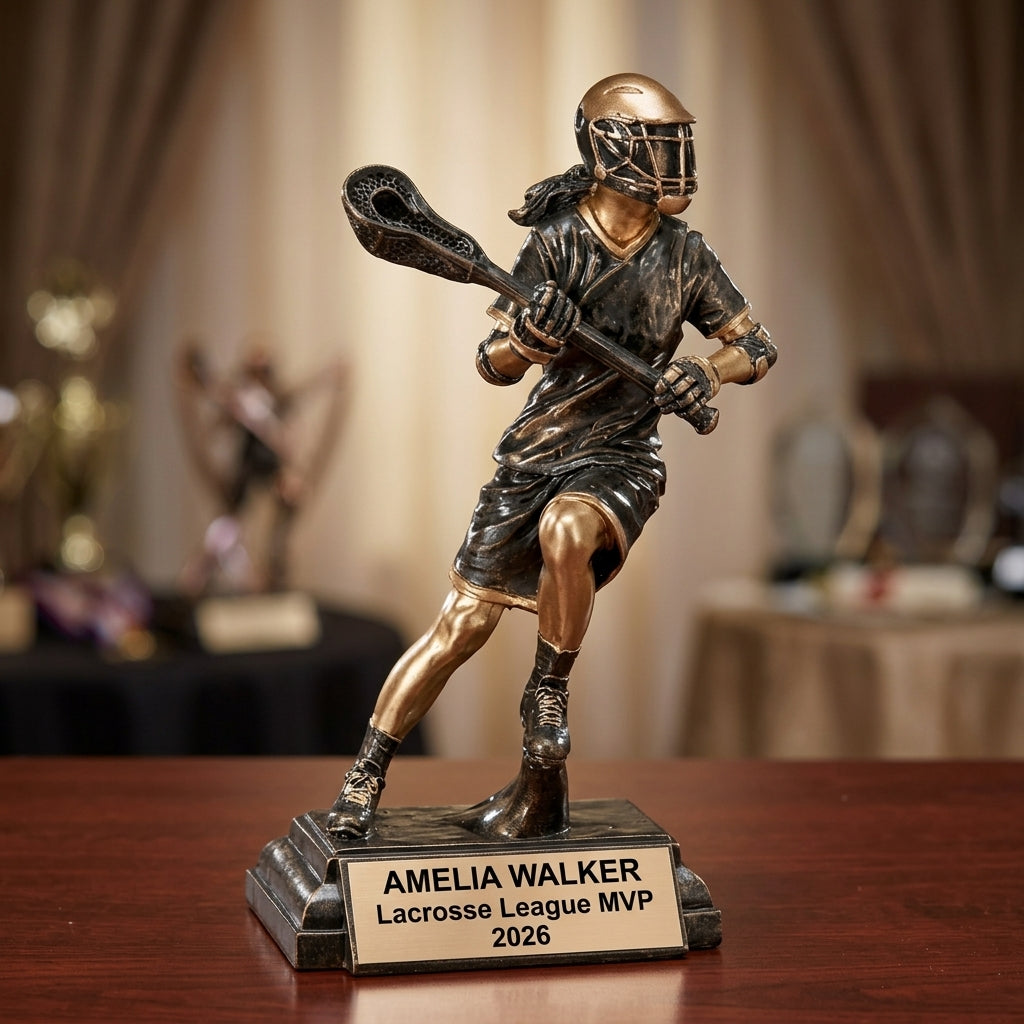 Lacrosse Trophy Award | Personalized Lacrosse Award | Custom Engraved | Lacrosse Gift | Team Award | Lacrosse Tournament Trophy - View 2