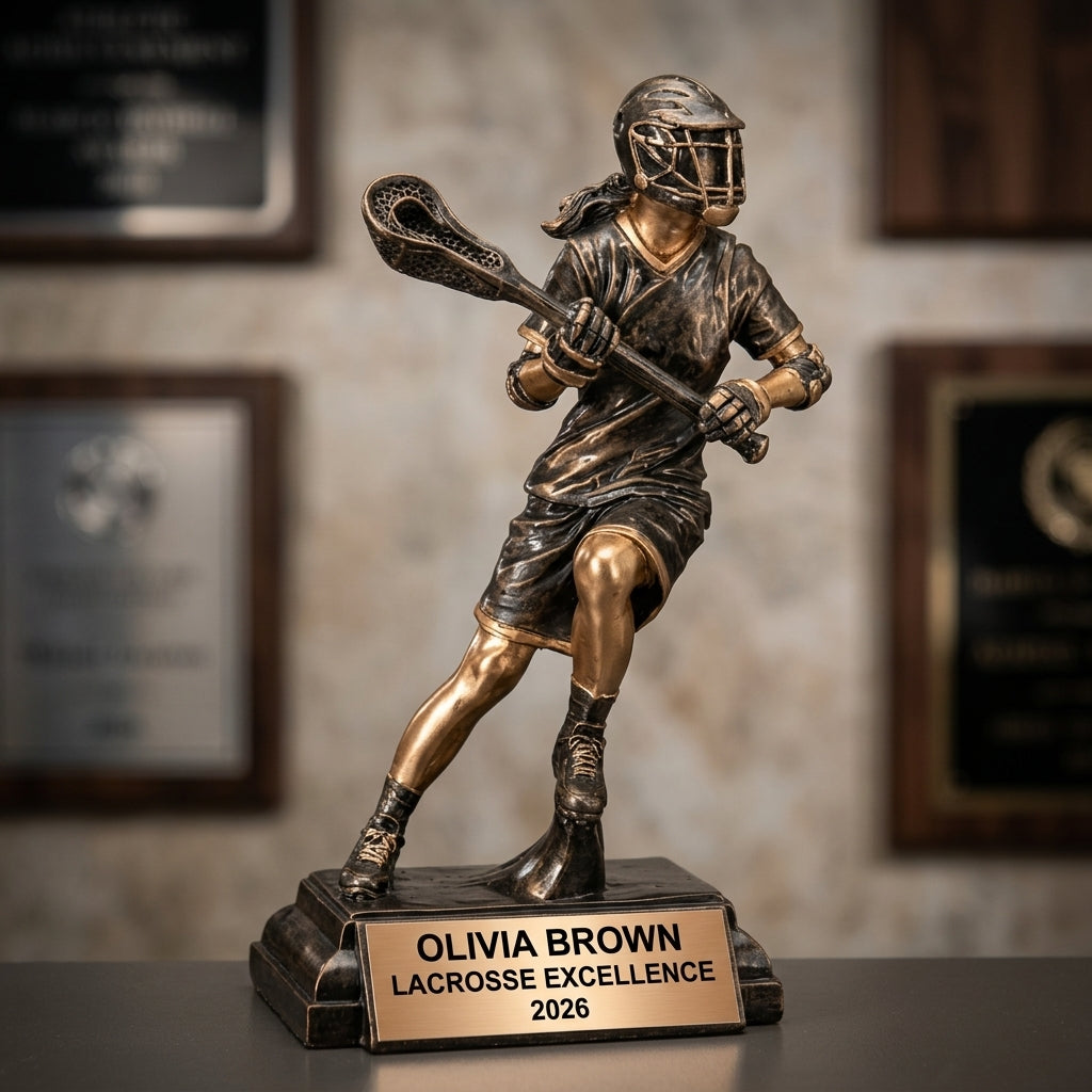 Lacrosse Trophy Award | Personalized Lacrosse Award | Custom Engraved | Lacrosse Gift | Team Award | Lacrosse Tournament Trophy - View 3