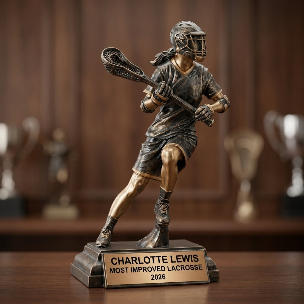 Lacrosse Trophy Award | Personalized Lacrosse Award | Custom Engraved | Lacrosse Gift | Team Award | Lacrosse Tournament Trophy - View 4