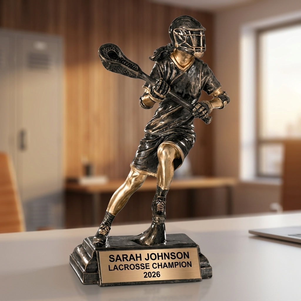 Lacrosse Trophy Award | Personalized Lacrosse Award | Custom Engraved | Lacrosse Gift | Team Award | Lacrosse Tournament Trophy - View 5