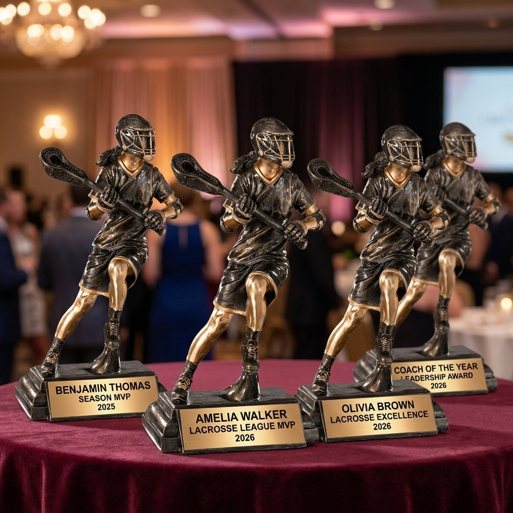 Lacrosse Trophy Award | Personalized Lacrosse Award | Custom Engraved | Lacrosse Gift | Team Award | Lacrosse Tournament Trophy - View 6