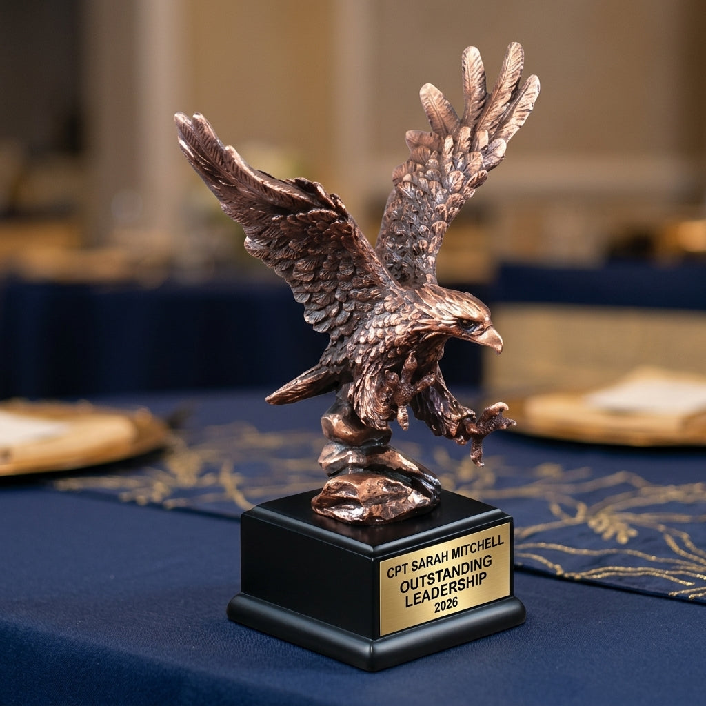 Military Award Trophy | Personalized | Custom Engraved | Retirement Gift | Promotion | Service Recognition - View 2