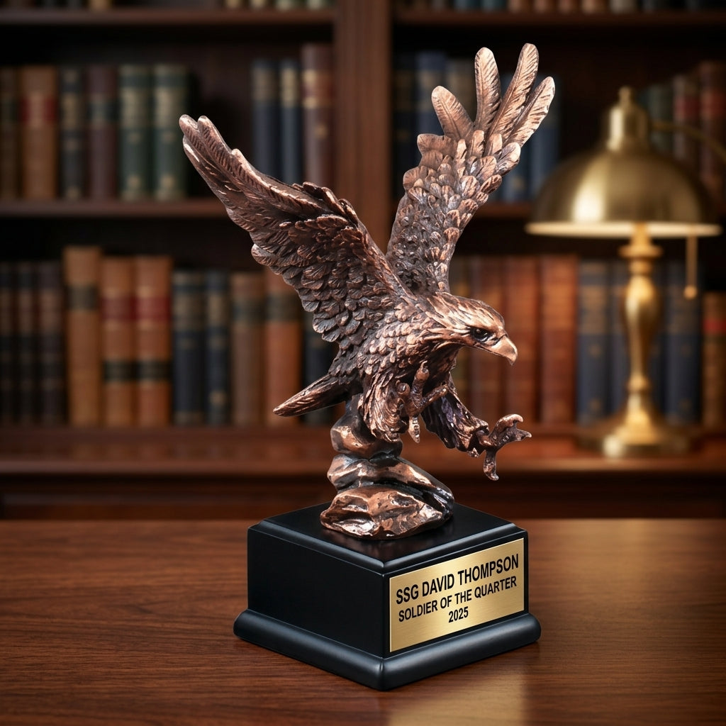 Military Award Trophy | Personalized | Custom Engraved | Retirement Gift | Promotion | Service Recognition - View 3