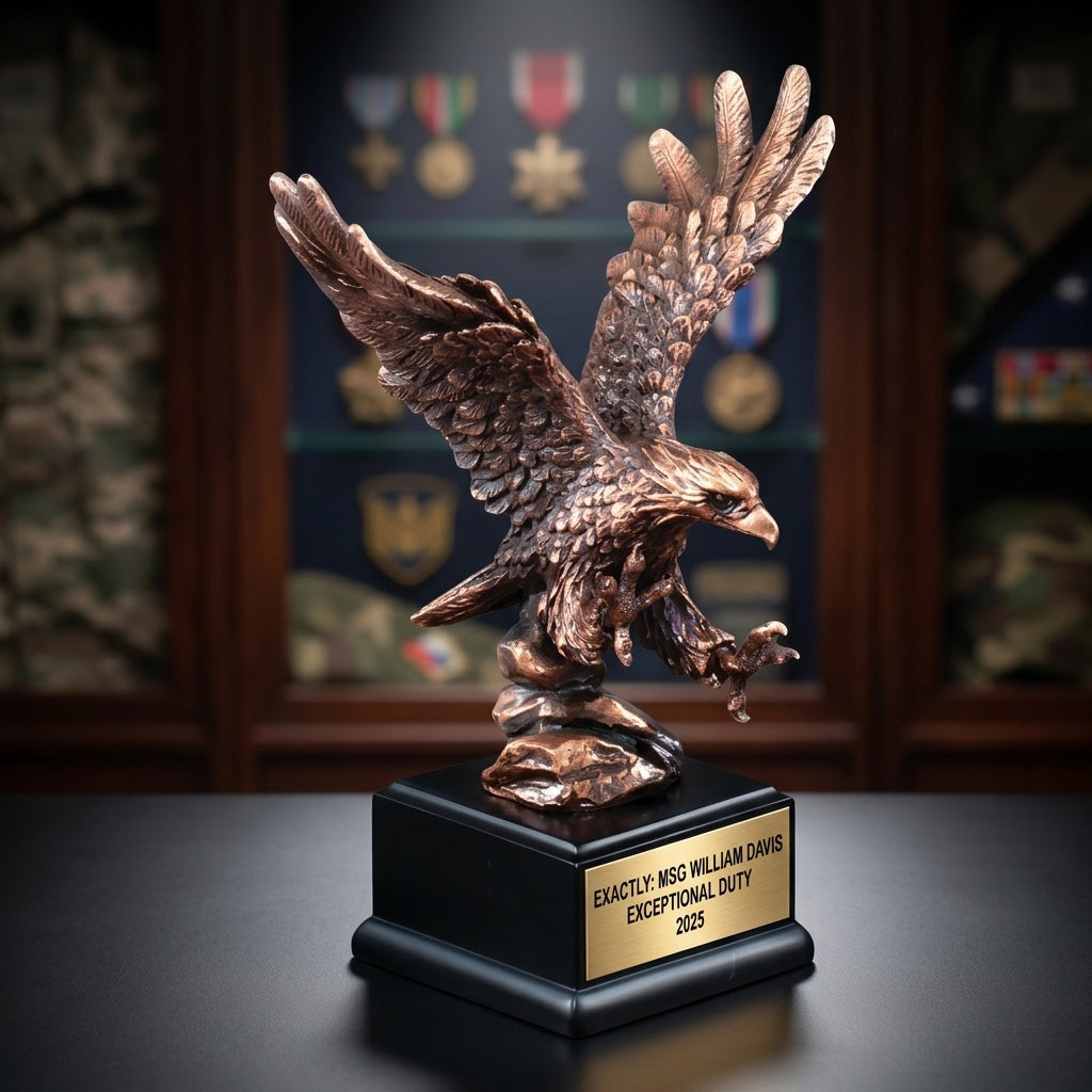 Military Award Trophy | Personalized | Custom Engraved | Retirement Gift | Promotion | Service Recognition - View 4