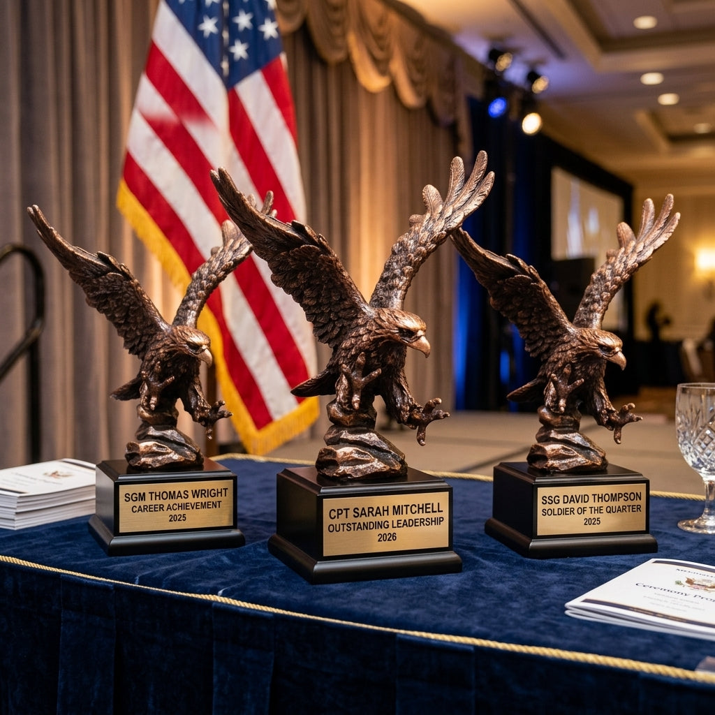Military Award Trophy | Personalized | Custom Engraved | Retirement Gift | Promotion | Service Recognition - View 6