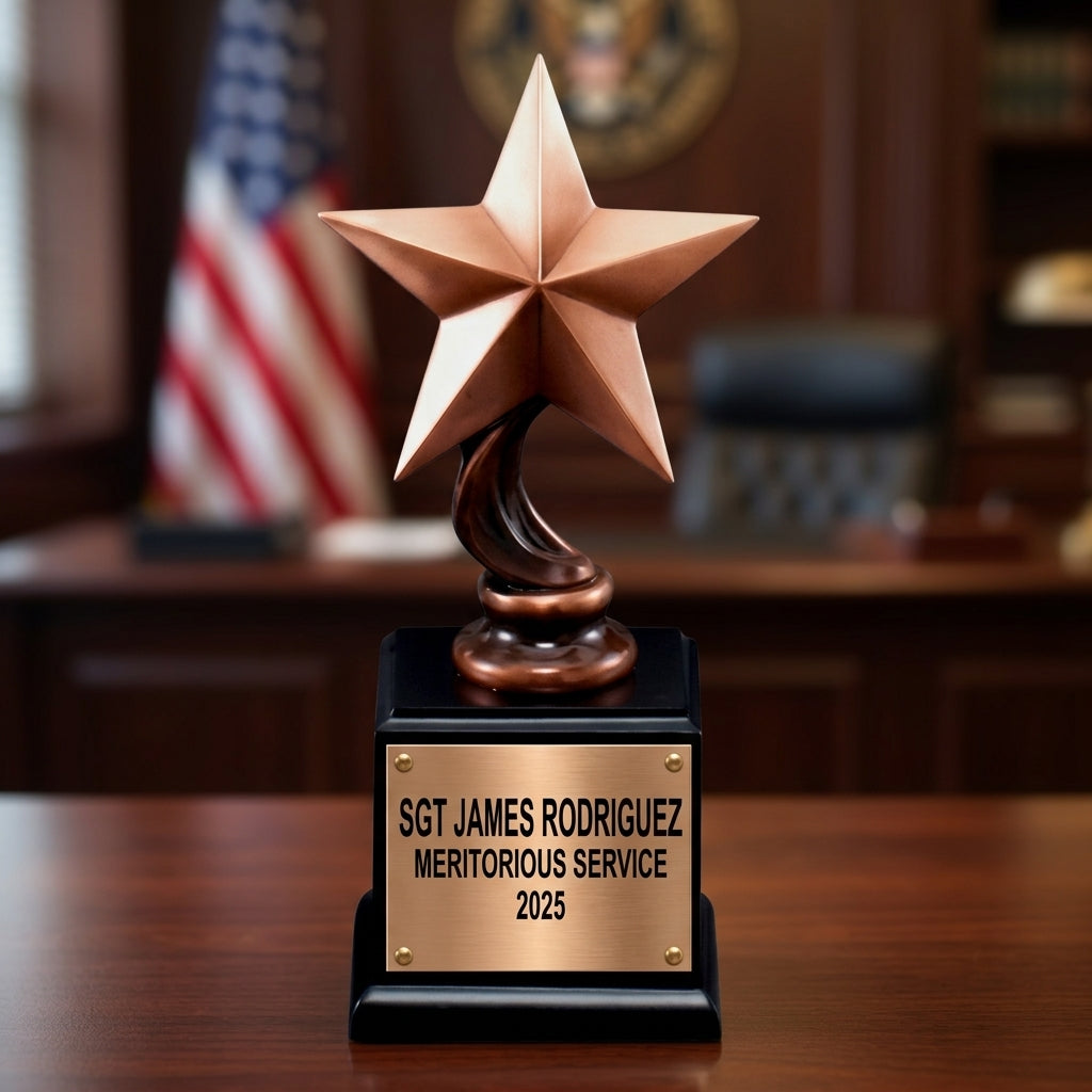 Military Trophy Award | Personalized | Custom Engraved | Achievement | Retirement | Service Award | Veterans Gift - View 1
