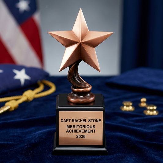 Military Trophy Award | Personalized | Custom Engraved | Retirement Gift | Promotion | Service Recognition | Veterans Day - View 2